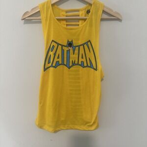 Vintage Batman Ladies Small Yellow Back Ladder Cutout Tank Top.